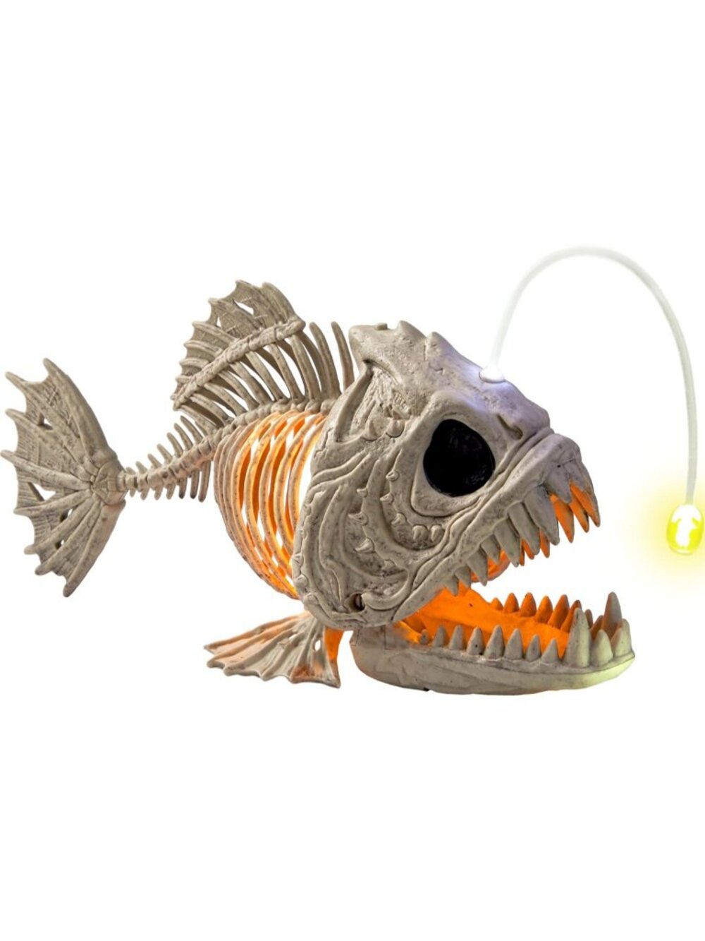 Multicolor Plastic Bones 10.2in Skeleton Lantern Fish LED Eye Graveyard Décor